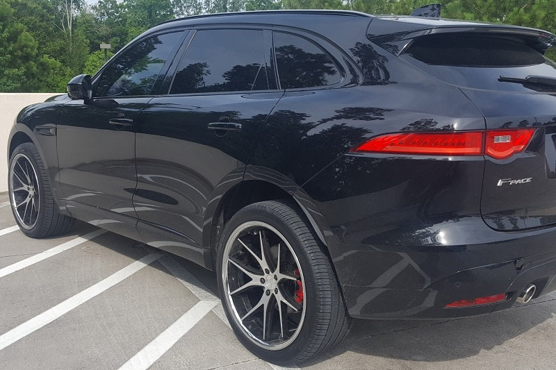 Jaguar F Pace with 22" Ferrada FR2 Black Machined Concave Wheels.