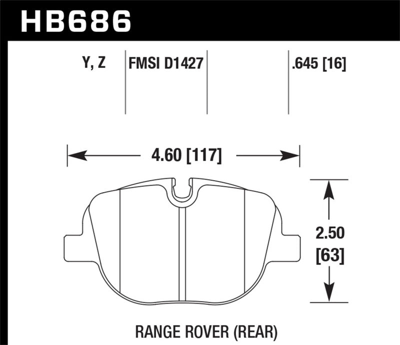 Hawk 10-11 Range Rover Sport S/C / 10-11 Supercharged Perf Ceramic Street Rear Brake Pads