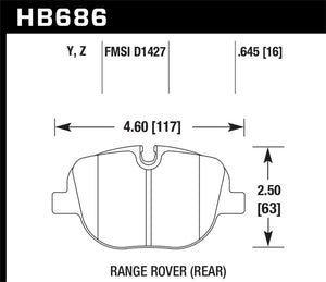 Hawk 10-11 Range Rover Sport S/C / 10-11 Supercharged Perf Ceramic Street Rear Brake Pads