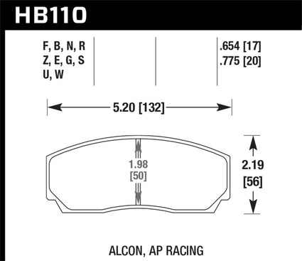 Hawk AP CP2279 / CP3788 / CP3789 / CP5835 / CP5880 / CP5830 (SC430) Caliper DTC-60 Race Brake Pads
