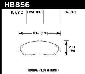 Hawk 09-15 Honda Pilot Performance Ceramic Street Front Brake Pads