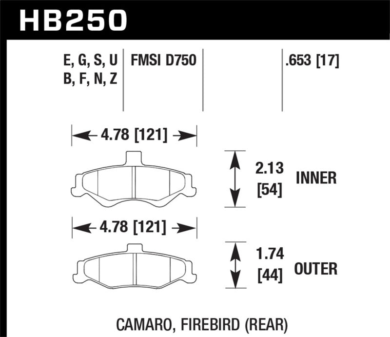 Hawk 98-02 Chevrolet Camaro 5.7L/3.8L / 98-02 Pontiac Firebird 5.7L/3.8L DTC-60 Race Rear Brake Pads