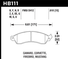 Hawk 94-04 Mustang Cobra / 88-96 Corvette / 88-92 Camaro w/HD Brakes Front Blue 9012 Race Brake Pads