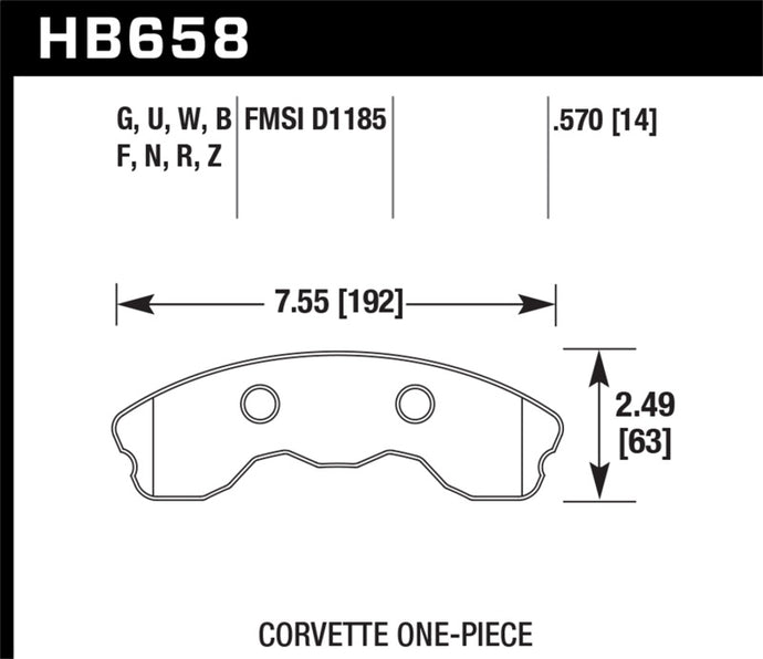 Hawk 06-13 Chevrolet Corvette Z06 DTC-30 Race Front Brake Pads (One Piece)