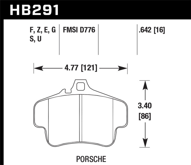 Hawk 98 Porsche 911 Targa Front / 03-05 911 GT2 / 04-05 911 GT3 Rear D ...