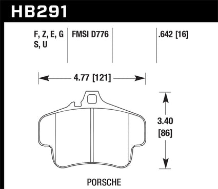 Hawk Porsche GT3 DTC-60 Race Rear Brake Pads