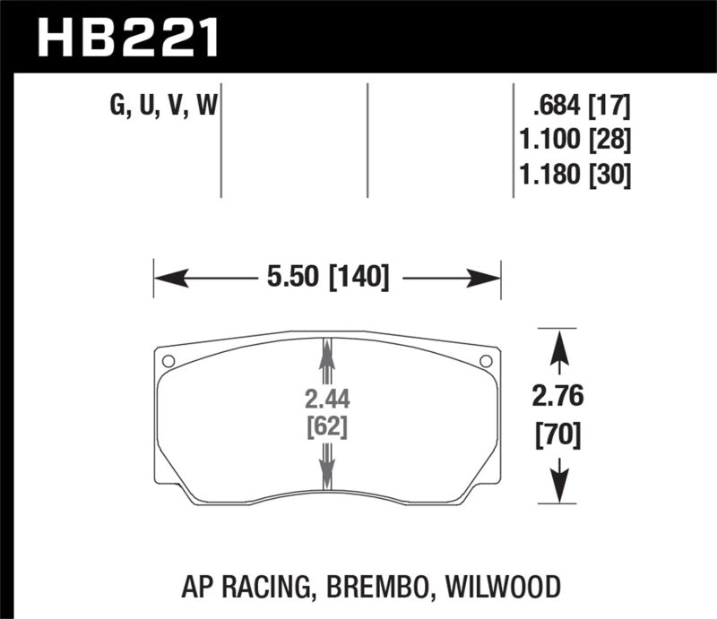 Hawk AP Racing / Wilwood DTC-70 Race Brake Pads