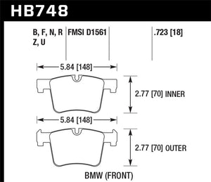 Hawk 13-14 BMW 328i/328i xDrive / 2014 428i/428i xDrive PC Front Brake Pads