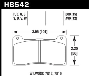 Hawk Wilwood 7812 / 7816 DTC-50 Motosports Brake Pads