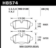 Hawk 07+ Mini Cooper DTC-60 Race Rear Brake Pads