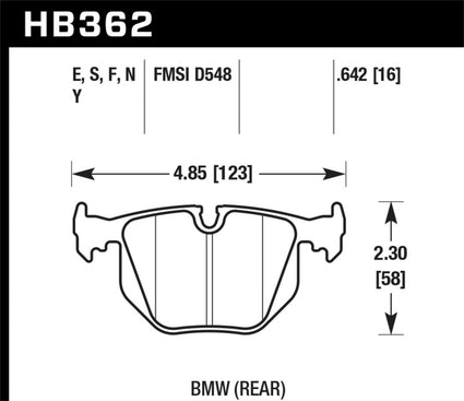Hawk 94-97 BMW 840Ci / 93-97 BMW 850Ci Blue 9012 Race Rear Brake Pads