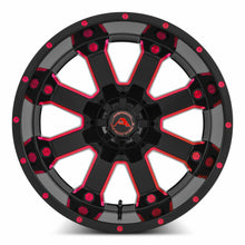 American Off-Road A108 Black Milled Spoke Red Tint