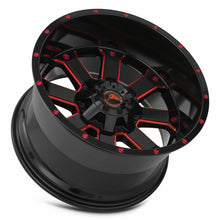 American Off-Road A108 Black Milled Spoke Red Tint