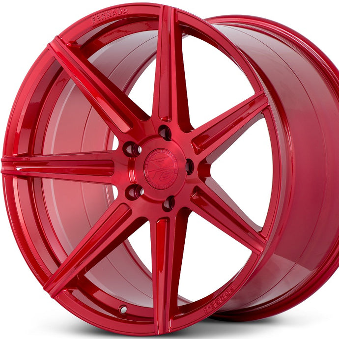 20x9 20x11.5 Ferrada F8-FR7 Brushed Rouge Red concave staggered wheels rims for Chevroloet Corvette C7 Z06, Nissan 370Z, 350Z. By Kixx Motorsports https://www.kixxmotorsports.com/products/20-full-staggered-set-ferrada-f8-fr7-20x9-20x11-5-brushed-rouge-wheels