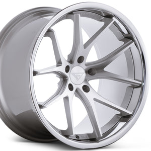 22" Ferrada FR2 Silver concave wheels by Auhorized Dealer Kixx Motorsports https://www.kixxmotorsports.com/products/22-full-staggered-set-ferrada-fr2-22x9-22x10-5-machine-silver-w-chrome-lip-wheels
