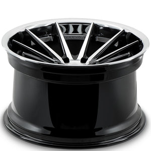 22x9 Ferrada FR4 Black/Silver concave wheels rims by Authorized Ferrada Wheel Dealer Kixx Motorsports https://www.kixxmotorsports.com/products/22x9-ferrada-fr4-machine-black-w-chrome-lip-wheel
