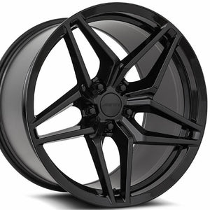 20" MRR M755 Gloss Black forged concave staggered Wheels Rims 20x10 20x11 by Kixx Motorsports https://www.kixxmotorsports.com 