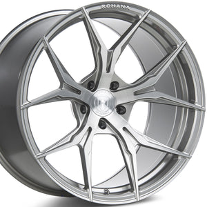 Rohana RFX5 Brushed Titanium/Silver Concave Wheels by KIXX Motorsports - Authorized Dealer