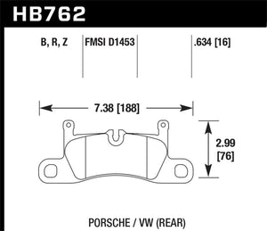 Hawk 11-17 Porsche Cayenne / 11-16 VW Touareg Performance Ceramic Street Rear Brake Pads