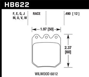 Hawk Wilwood DLS 6812 Black Race Brake Pads