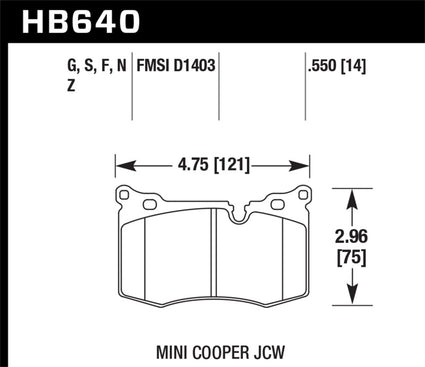 Hawk 09-10 Mini Cooper Performance Ceramic Street Front Brake Pads