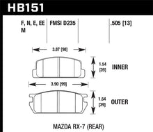 Hawk Mazda RX-7 Black Race Rear Brake Pads