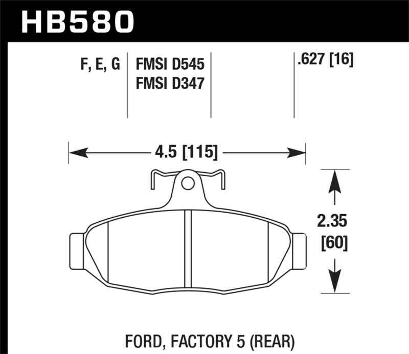 Hawk 86-92 Ford Taurus SHO / 89-92 Ford Thunderbird Super Coupe DTC-60 Race Rear Brake Pads