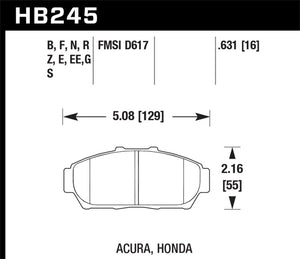 Hawk 94-01 Acura Integra (excl Type R) Performance Ceramic  Street Front Brake Pads