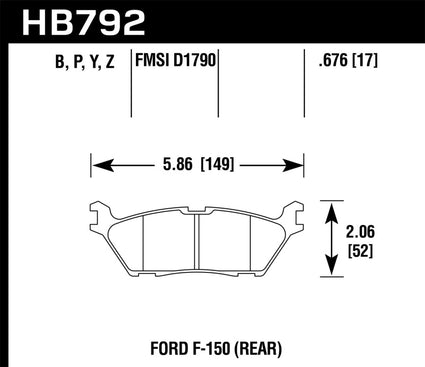 Hawk 15 Ford F-150 Performance Ceramic Street Rear Brake Pads